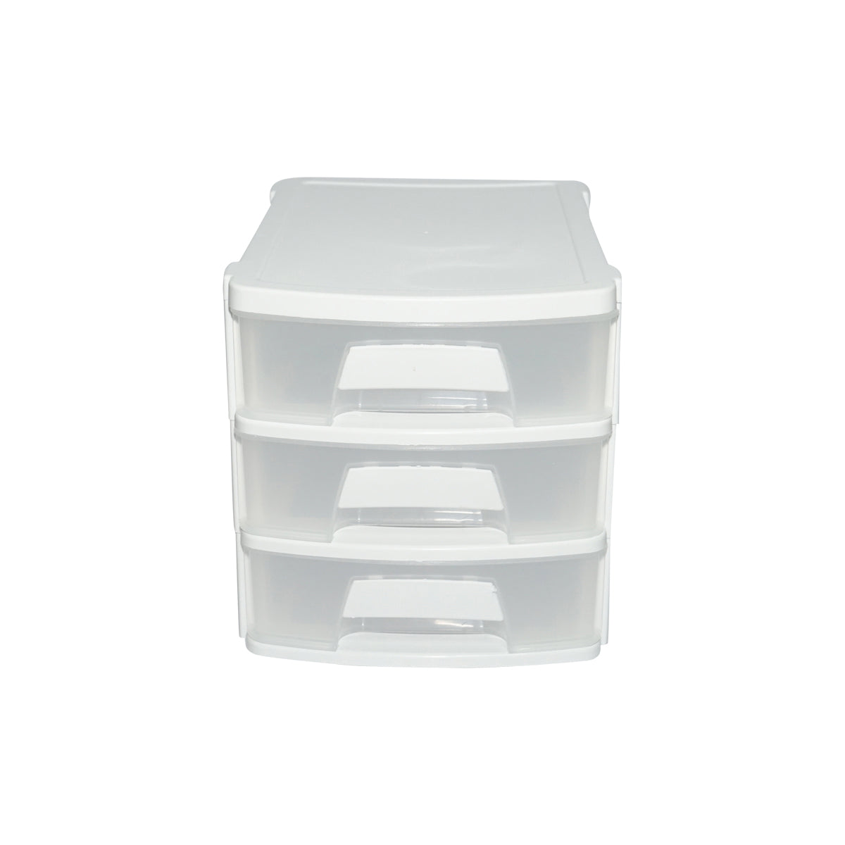 White plastic storage box with 3 drawers 270x192xH198mm