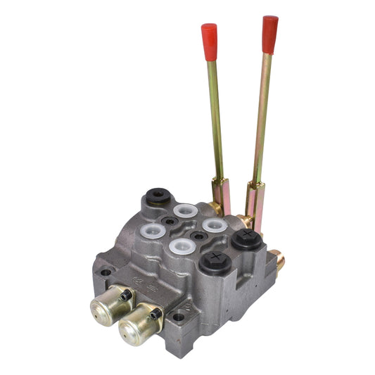 Professional hydraulic distributor with two levers, pressure 200 bar 80L/minute