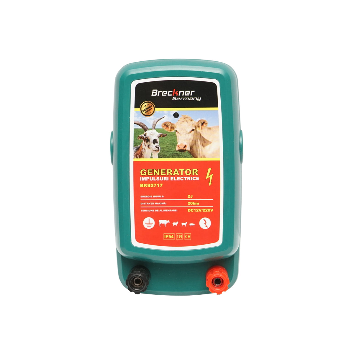 Pulse generator device 2 Joules, 20Km for electric fence 12V/220V, IP54 Breckner Germany
