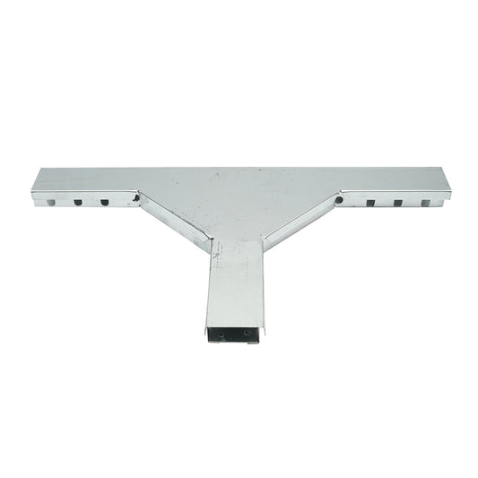 Horizontal T branch made of galvanized steel for gutter 25x50mm
