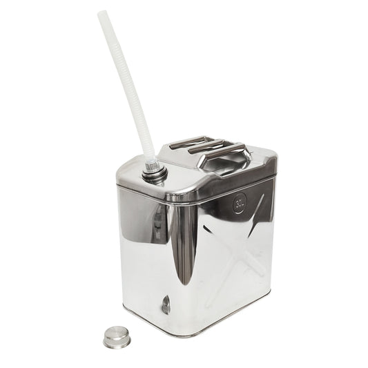 30L stainless steel canister with flexible hose and screw cap