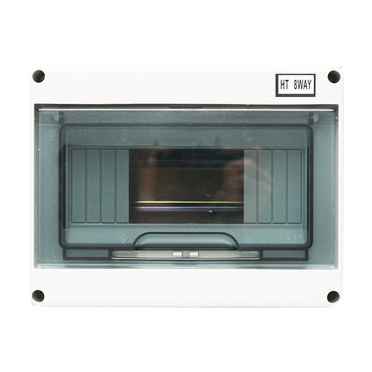 Single row fuse board, 8 modules 215x210x100mm IP65