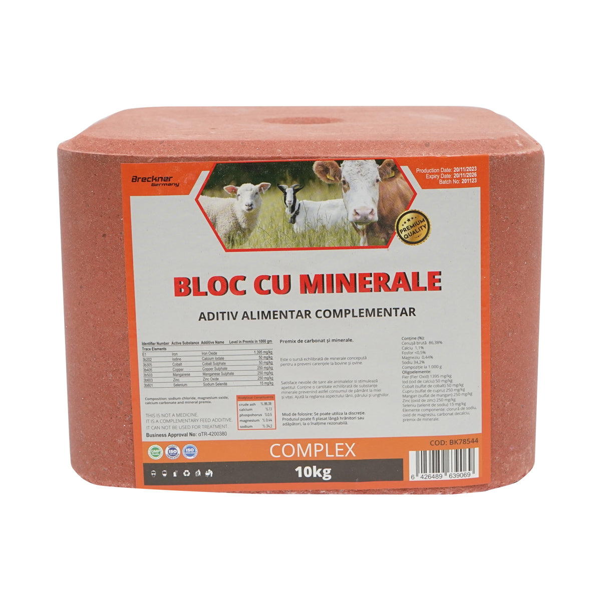 10kg salt block with mineral complex for animals Breckner Germany