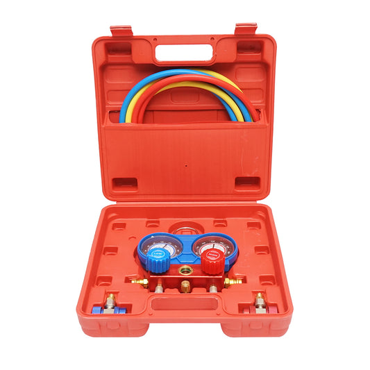 Verification and charging kit for automotive air conditioning systems, freon R22, R32, R134a, R410a