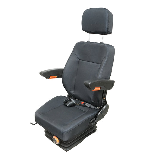 Universal adjustable chair for weight 40-130Kg, armrests and backrest reclining 50-90° for tractor, agricultural machinery, industrial, forklift