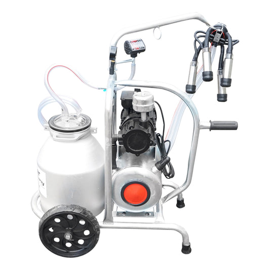 Cow milking machine with 160cc collecting group, galvanized chassis, 30L aluminum tank, 1 station Breckner Germany