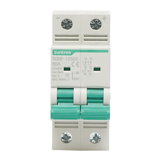 Separator, automatic overload switch 2P, 80A, 550VDC Suntree