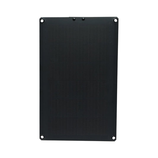 Portable solar photovoltaic system with 10W panel and voltage regulator for camping.