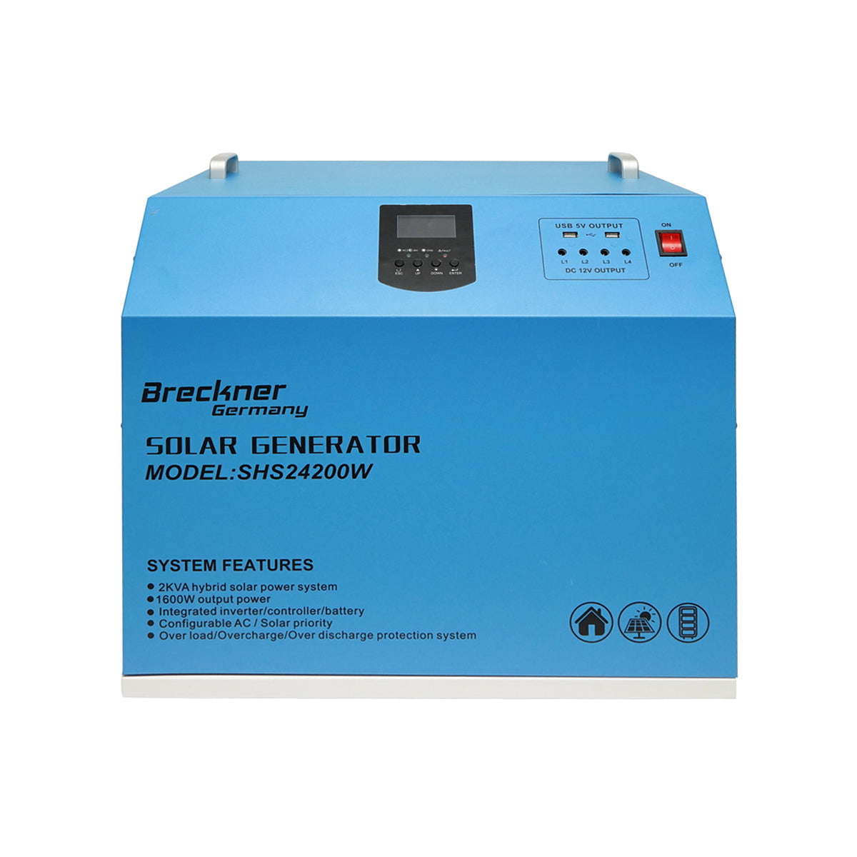 1600W Hybrid PWM Inverter 24V 50A Breckner Germany mobile with solar controller