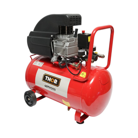 Air compressor with a volume of 50L, motor power 1.5KW/2HP, maximum pressure 8 bar, air intake volume 195L THOR