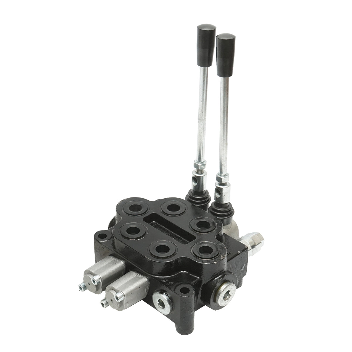 Hydraulic distributor with 2 levers 150 Bar, flow rate 80L/min M22x1.5mm for Forestry Tractor and Grapple