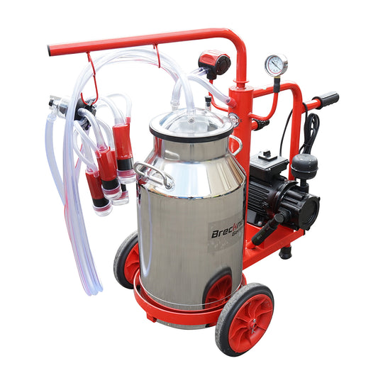 Milk milking machine 1 post bucket 30L stainless steel with vacuum frame (vacuum) Breckner Germany