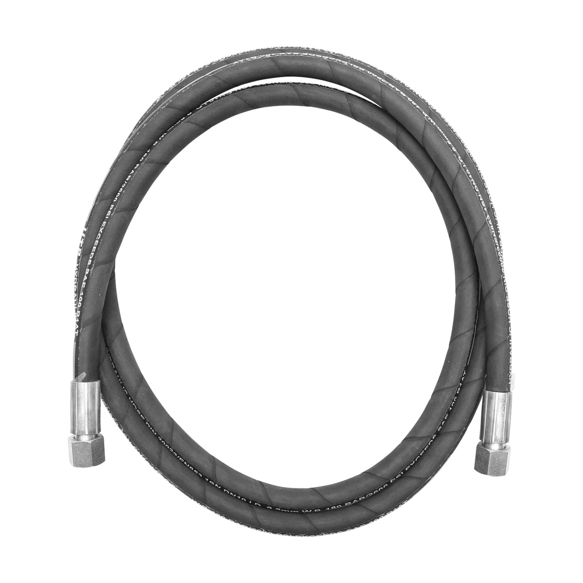 Pressure hose 2SN DN10 certified with hydraulically fixed ends L = 2700 mm (Reduction M20X20)