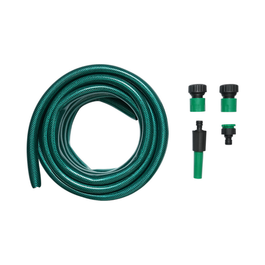 Set of garden hose 19mm x 7.5m with 3/4-1/2 adapter, connectors, adjustable nozzle 1/2