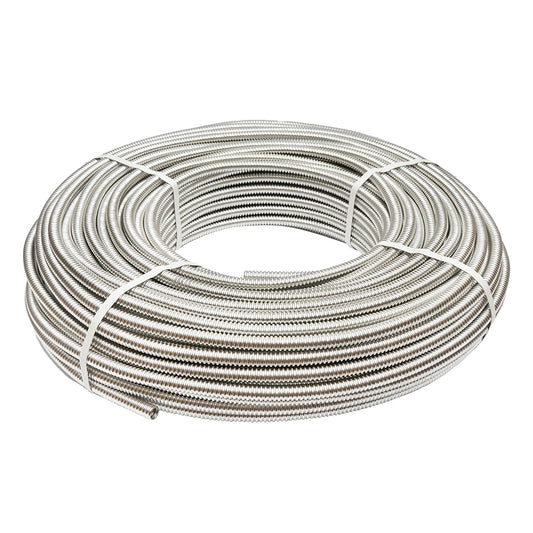 Roll of 100m flexible corrugated stainless steel pipe DN12 for residential solar installations