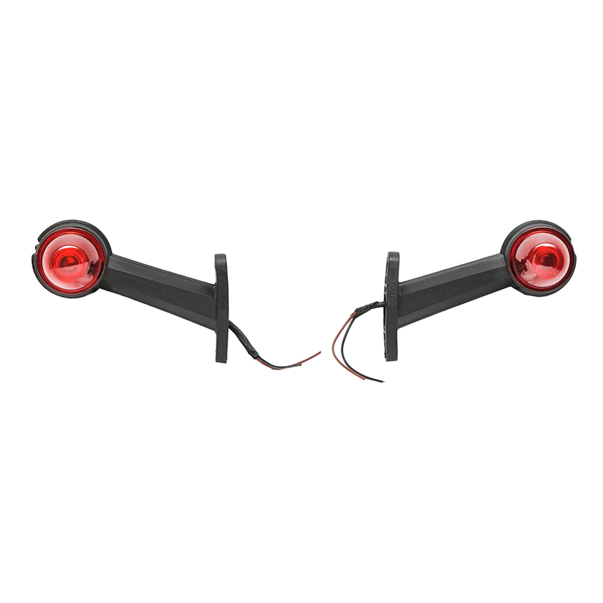 Side marker lights with LED 24V, red-white, hard PVC /set