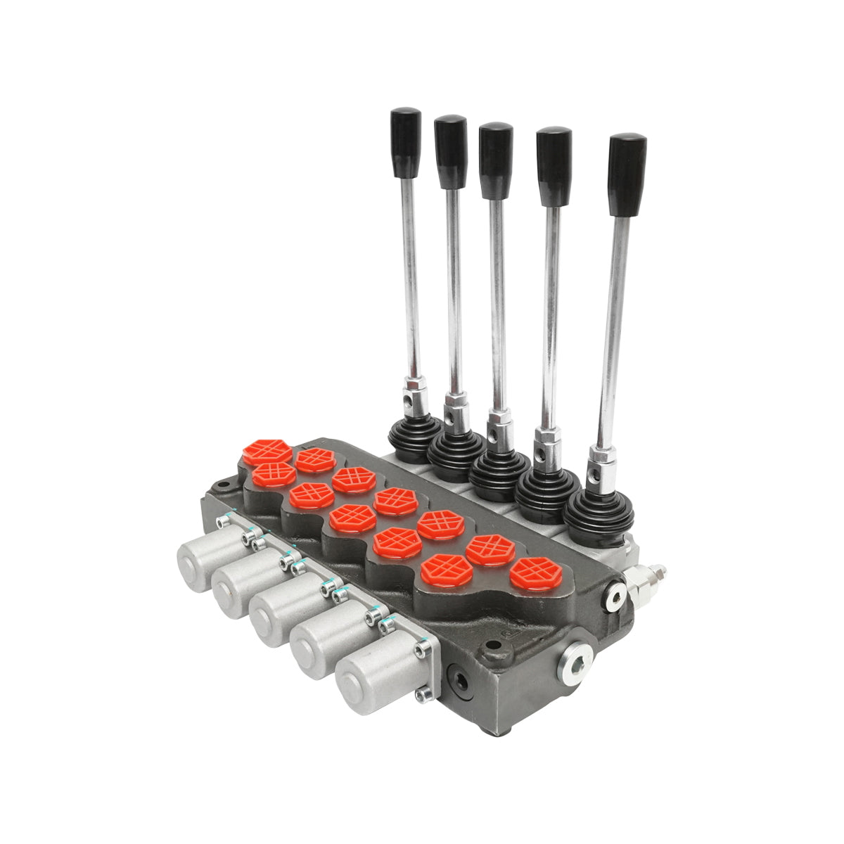 Hydraulic distributor with 5 levers safety valve SD11 flow 80L/min lever and reduction -15 /+80 Breckner Germany