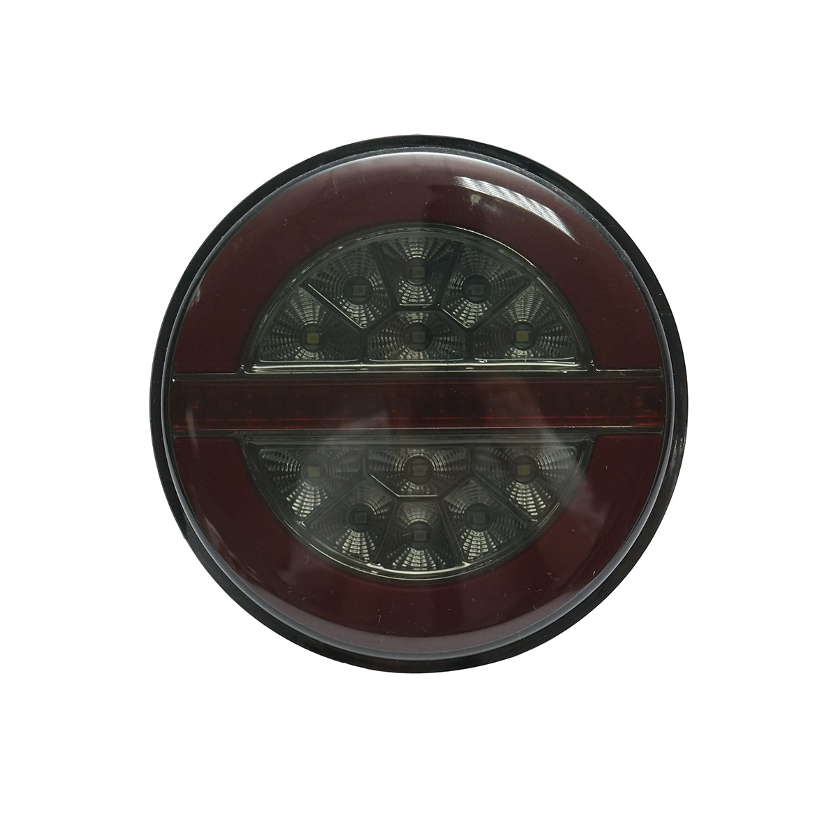 Round LED NEON smoky rear stop lamp 12-24V with 4 functions 140x35mm Breckner Germany