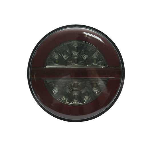 Round LED NEON smoky rear stop lamp 12-24V with 4 functions 140x35mm Breckner Germany