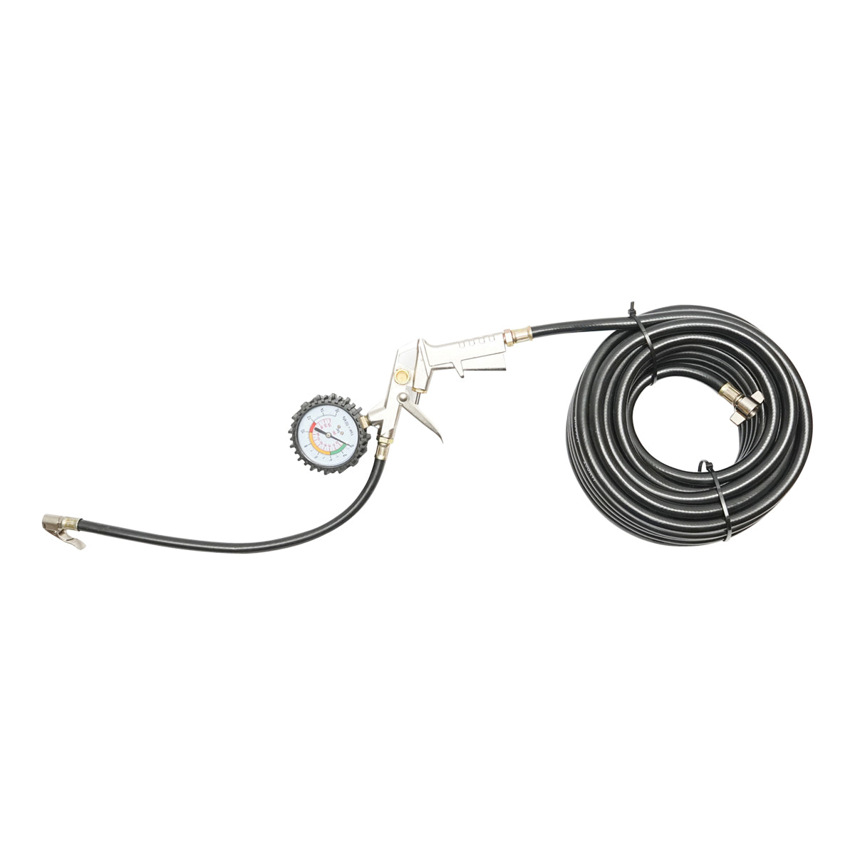 13m tire inflation hose with gun and external manometer 10.5mm diameter