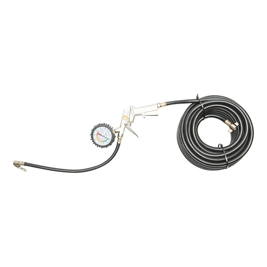 13m tire inflation hose with gun and external manometer 10.5mm diameter