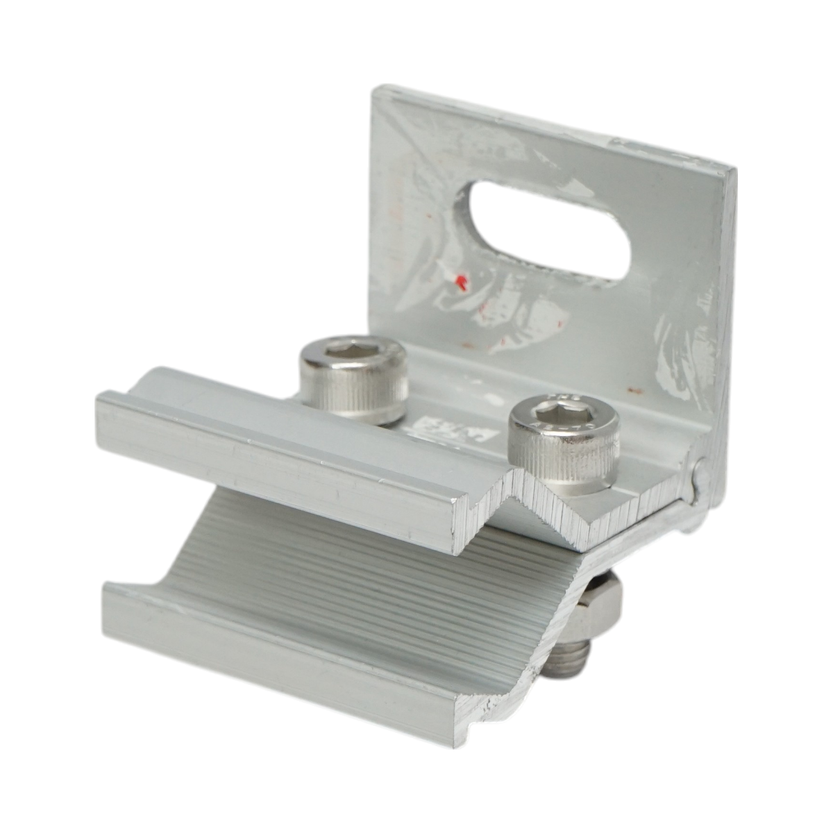 The clamp for the corrugated sheet metal roof for securing the solar photovoltaic panel system B Breckner Germany