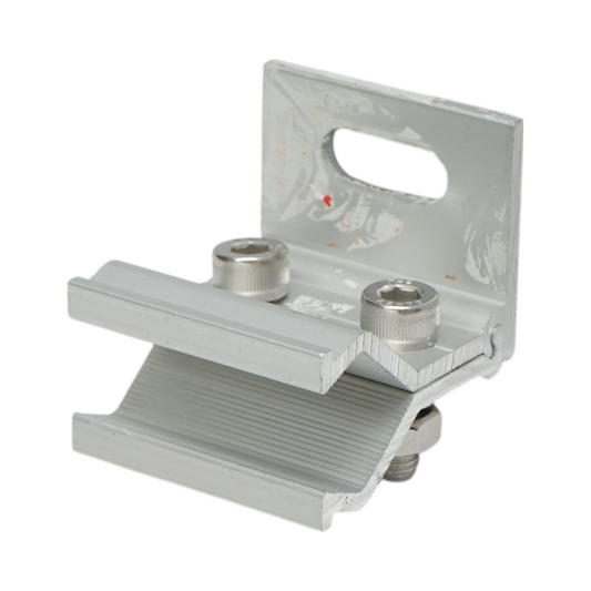 The clamp for the corrugated sheet metal roof for securing the solar photovoltaic panel system B Breckner Germany