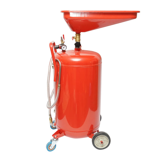 80L oil recovery unit with funnel and pneumatic emptying system