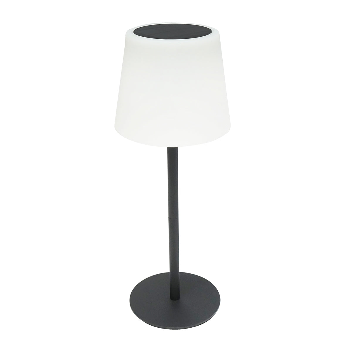 2W LED solar table lamp, 0.7W solar panel, 3.7V 1200mAh battery, USB 5V 1A, black Breckner Germany