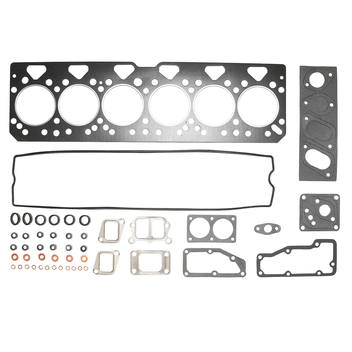 Upper engine gasket set for Landini, Massey Ferguson, JCB, Perkins engine OEM code 02/200783, 3637097M91, 3638659M91, 3638697M91, 4224665M91, U5LT0179, U5LT1179, U5LT0051, U5LT0151