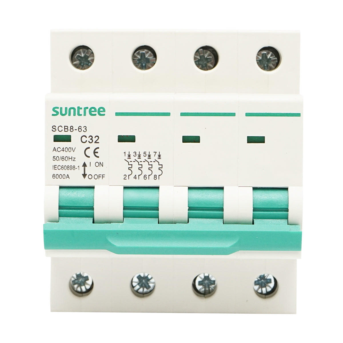 Automatic circuit breaker 4P, 32A, 400VAC Suntree