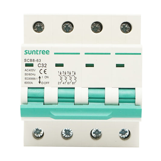 Automatic circuit breaker 4P, 32A, 400VAC Suntree