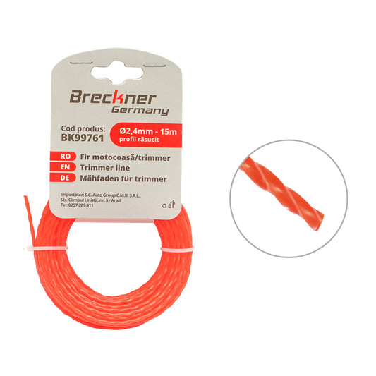 Twisted wire for brush cutter 2.4mmx15m Breckner Germany