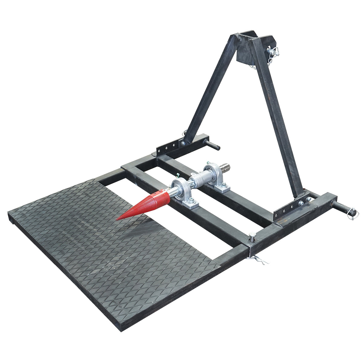 Wood splitter for tractor PTO shaft with 2 included conical chisels