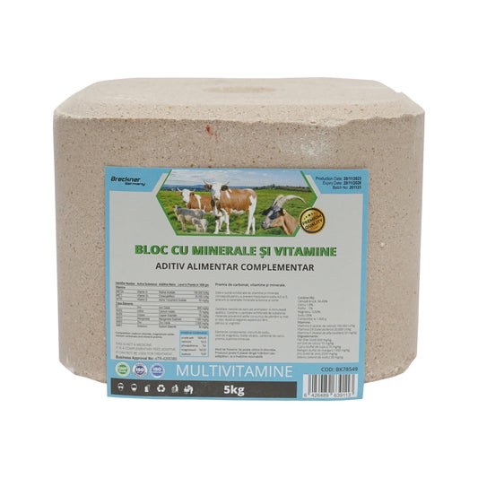 Block of salt 5kg multivitamins for animals Breckner Germany