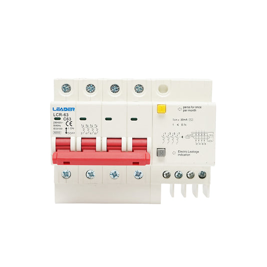 4P differential safety, 63A, 30mA Leader