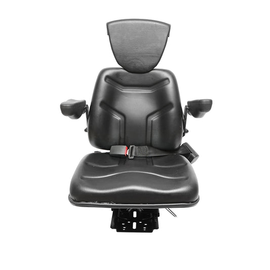 Universal adjustable height seat, armrests and headrest for tractor, agricultural machinery, industrial equipment, forklift.