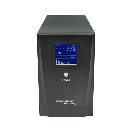 UPS 2000VA/1200W with 2x9Ah batteries and 2 shuko sockets, LCD, USB, AVR Breckner Germany