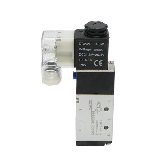 Pneumatic solenoid valve 2 circuits 1/4, DC24V/4.8W, max pressure 0.8MPa IP65