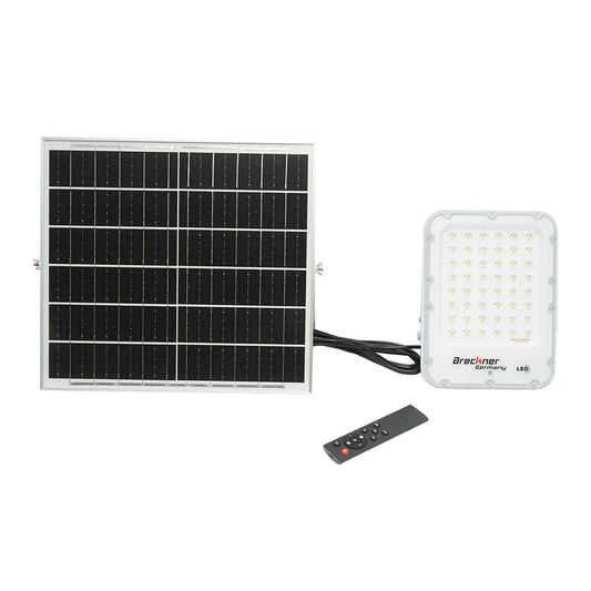 150W LED Projector with 25W monocrystalline solar panel, remote control, and included battery Breckner Germany