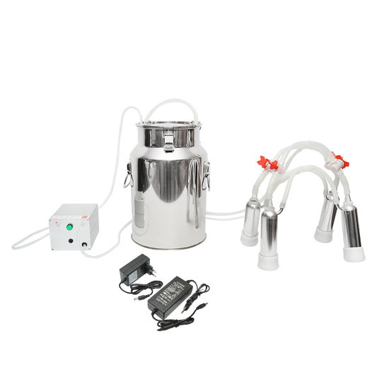 Portable milking machine with 1 station for cows, stainless steel 18l tank