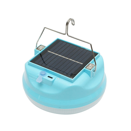 300W LED lamp with solar panel and 2400mA battery, blue
