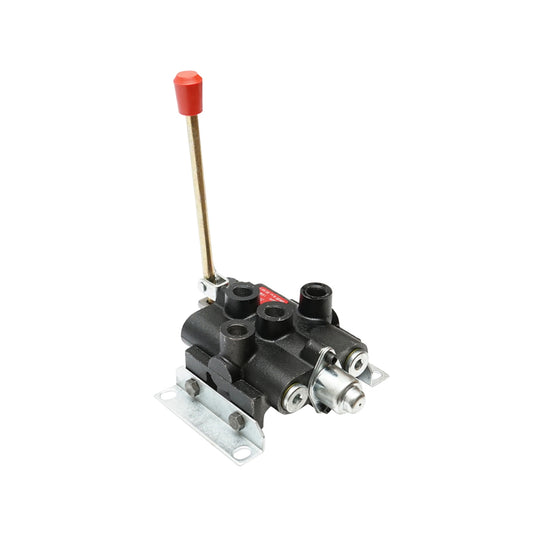 Distributor of a lever for a reversible hydraulic cylinder