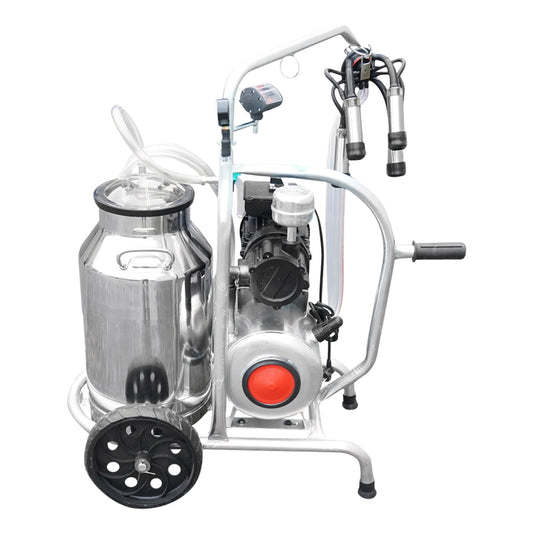 Cow milking machine with 160cc collection group, galvanized chassis, 30L stainless steel tank, 1 station Breckner Germany