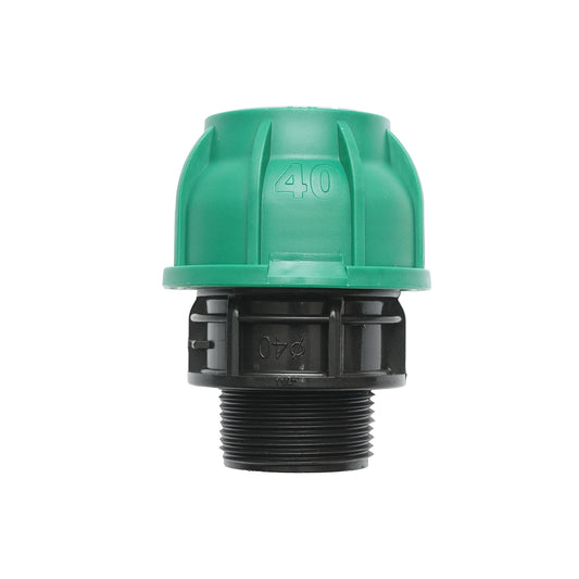 Compression fitting with external thread D40mmx5/4 toll, PN10 Bar for irrigation systems