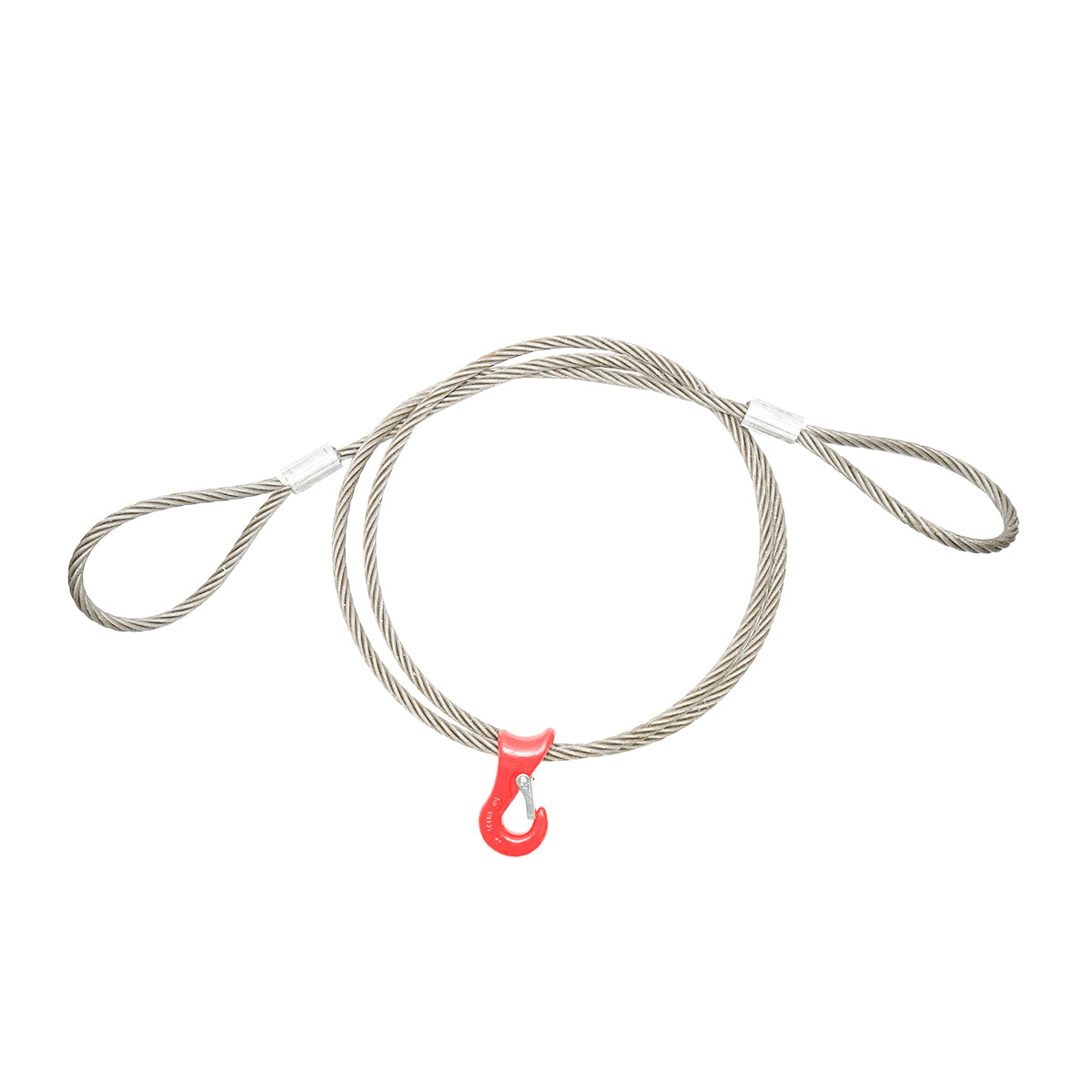 Steel winch cable 6x37 with a diameter of 16mm, 4m long, with 2 eyes and a hook