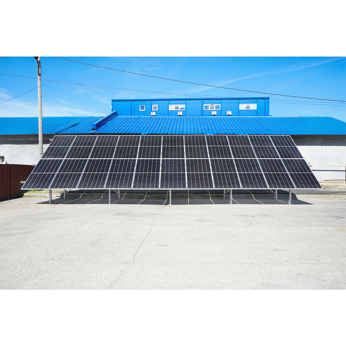 Complete installation system, structure for photovoltaic solar panels on concrete ground 10KW Breckner Germany