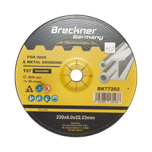 Flex disc for cutting and polishing stainless steel T27 230x6.0x22mm Breckner Germany