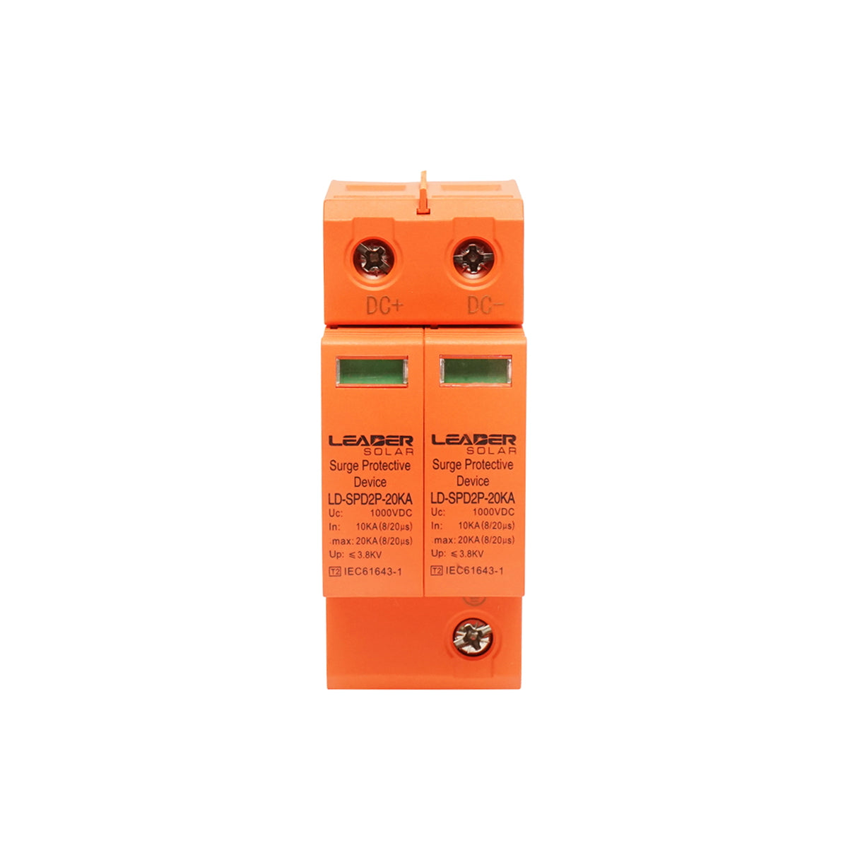 Surge protector with signaling for photovoltaic systems LD-SPD-2P-20kA-1000VDC Leader
