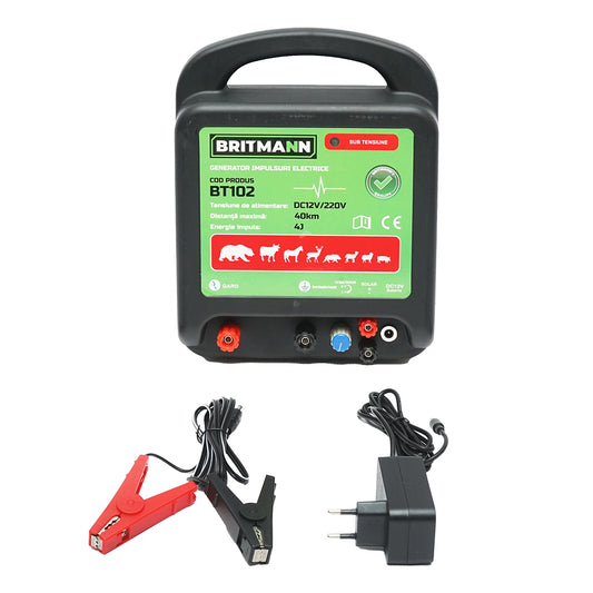DC pulse generator device 12/220V, 4 Joules 40km for electric fence BRITMANN